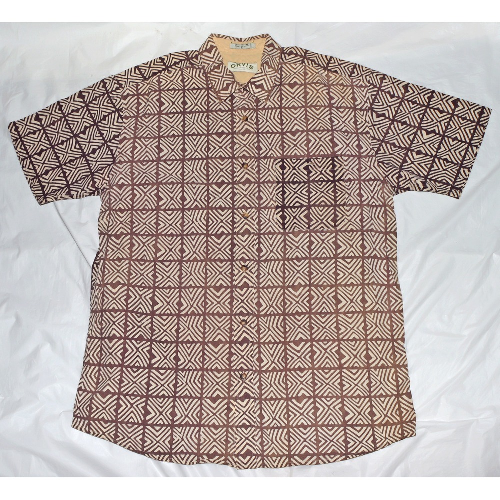 Orvis Sporting Traditions Mens Short Sleeve Button Front Shirt‎ Size Large
